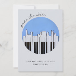 Spara datum för Nashville Skyline Piano Music Reco Inbjudningar
