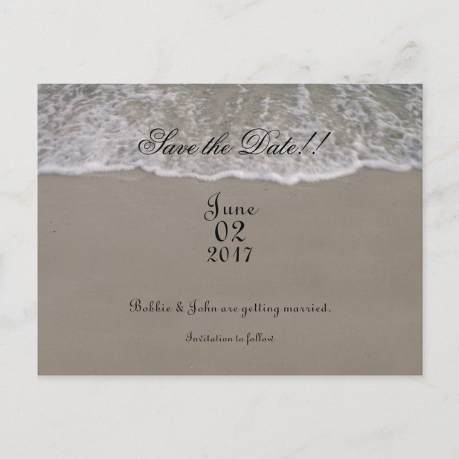 Spara datum för oceantid meddelande vykort (Framsida)