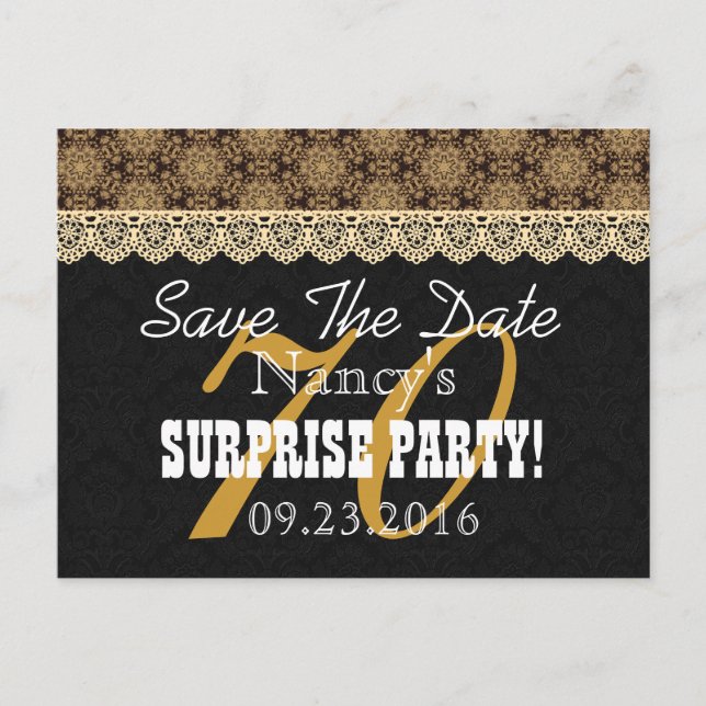 Spara datum för överskugga 70:e födelsedagen N02C  Meddelande Vykort (Framsida)