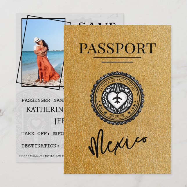 Spara datum för pass för Guld-Mexiko Datumet (Fram/baksida)