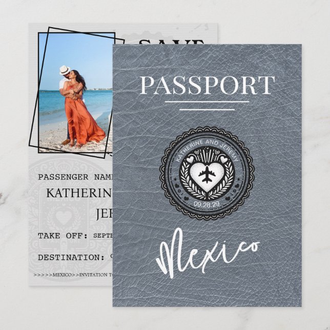 Spara datum för pass för Silver-Mexiko Datumet (Fram/baksida)