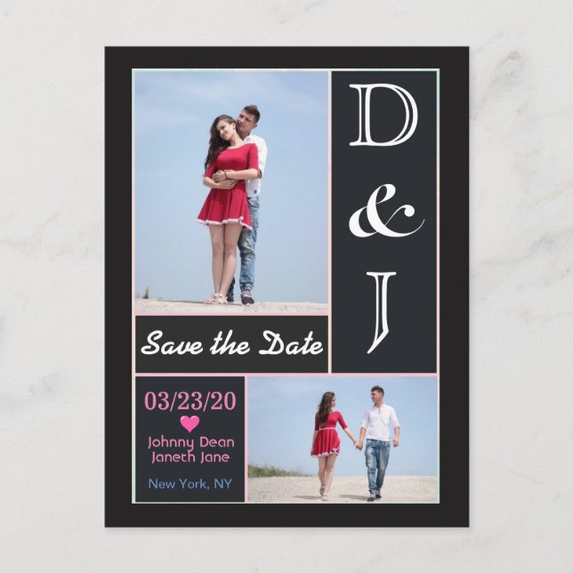 Spara datum för personlig Foton Meddelande Vykort (Framsida)