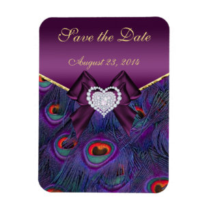 Spara datum för Plum Peacock Magnet