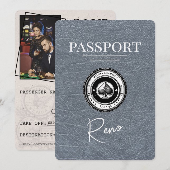 Spara datum för Reno Passport i Silver Datumet (Fram/baksida)