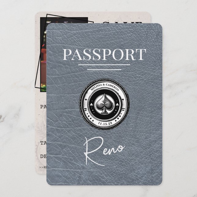 Spara datum för Reno Passport i Silver Spara Datumet (Fram/baksida)