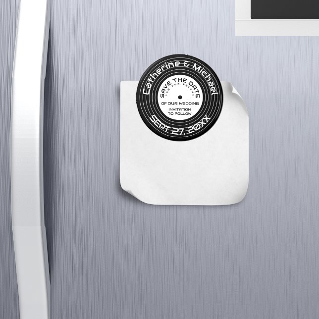 Spara datum för Retro Music Vinyl-post Magnet (Skapare uppladdad)