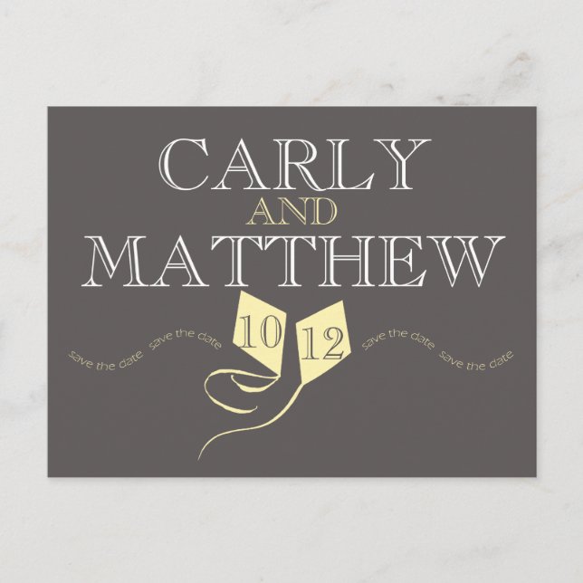 Spara datum för rosa Kites Meddelande Vykort (Framsida)