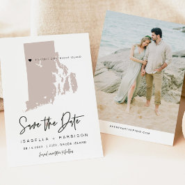 Spara datum för  Rosa Rhode island Karta Inbjudningar