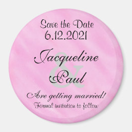 Spara datum för  Rosa, vit vattenfärg Magnet