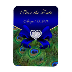 Spara datum för royal Blue Peacock Magnet