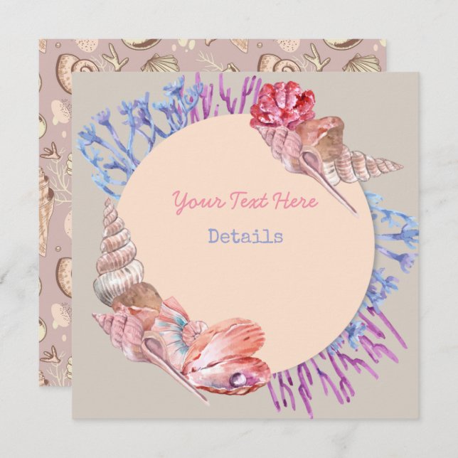 Spara datum för Seashell Spara Datumet (Fram/baksida)