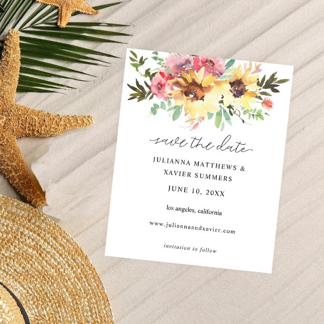 Spara datum för sommarsolrosa flygblad (Skapare uppladdad)