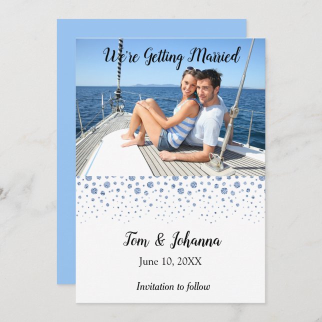 Spara datum för Tropical Nautical Photo Inbjudningar (Fram/baksida)