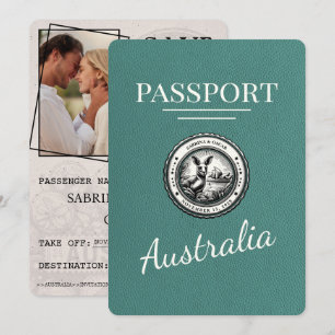 Spara datum för turkos Australienpass, pass för pa Datumet