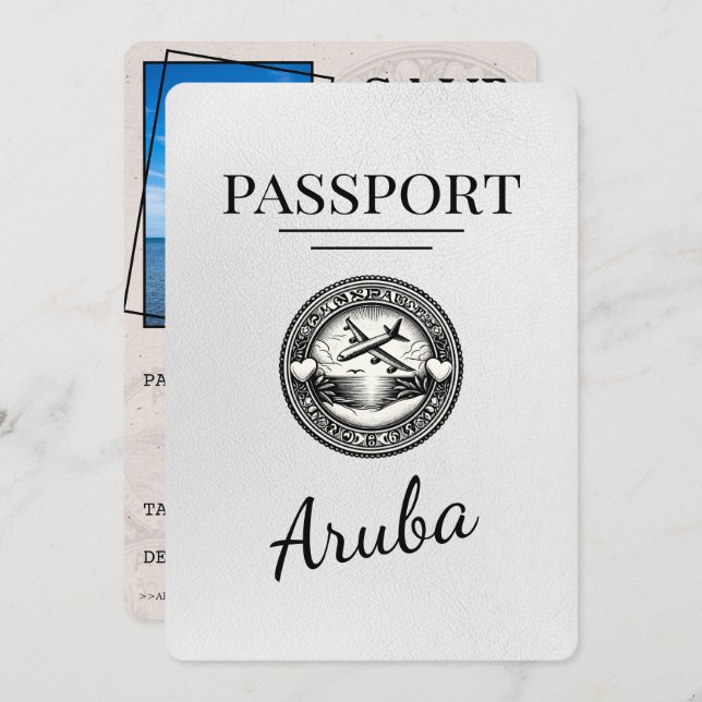 Spara datum för Vita Aruba Passport Spara Datumet (Fram/baksida)