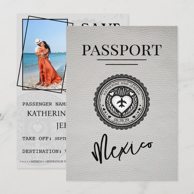 Spara datum för Vita Mexiko-pass Datumet (Fram/baksida)