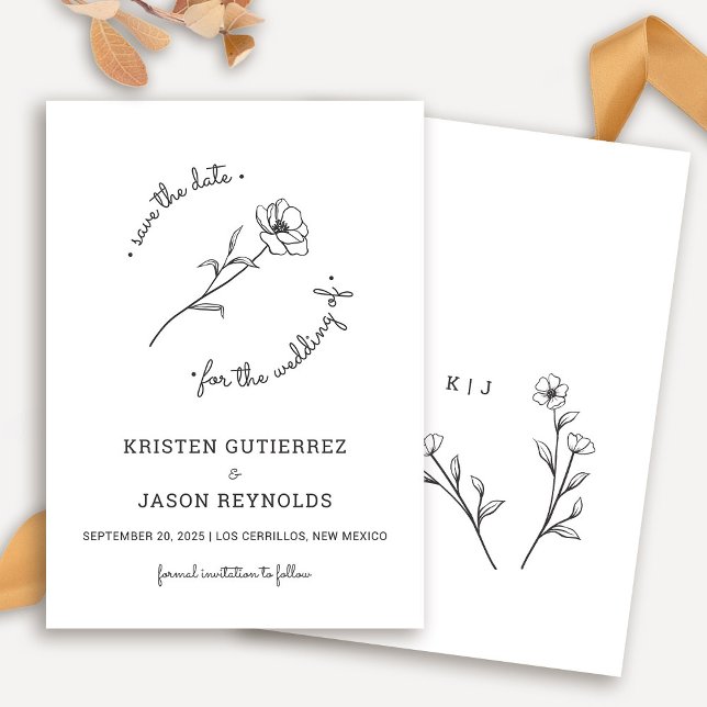 Spara datum för Wildblomman Inbjudningar (Wildflower Save The Date Cards by Fiesta Valley Print)