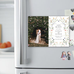 Spara datum för Wildblomsterträdgårdens Blommigt Magnetisk Inbjudningskort