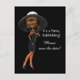 Spara datum för Womans Diva Meddelande Vykort