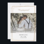 Spara datum förgylld ram foto tillkännagivande spara datumet<br><div class="desc">Ett vitt Spara datum foto tillkännagivande med tunn förgylld ram. (Bild av Freepik). Kortet är lätt att anpassa med din text, teckensnitt och teckensnittsfärg. Inte exakt vad du letar efter? Alla våra produkter kan anpassas för att möta dina behov utan extra kostnad. Kontakta oss helt enkelt på askcottonlamb@gmail.com. Samordnande produkter...</div>