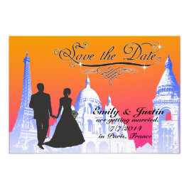 SPARA DATUM FOTO MED VISNING AV PARIS, FRANKRIKE