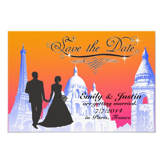 SPARA DATUM FOTO MED VISNING AV PARIS, FRANKRIKE (Framsidan)