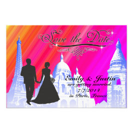 SPARA DATUM FOTO MED VISNING AV PARIS, FRANKRIKE