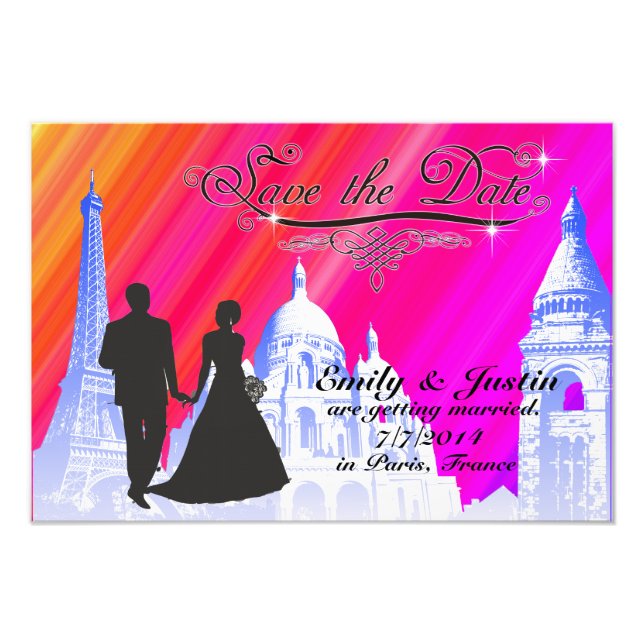 SPARA DATUM FOTO MED VISNING AV PARIS, FRANKRIKE (Framsidan)
