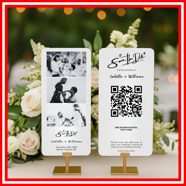 Spara datum fotoremsa Elegant QR-kod Bröllop (Skapare uppladdad)