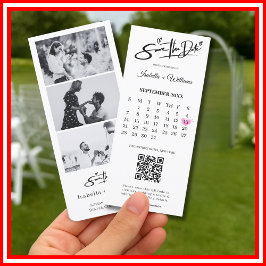 Spara datum fotoremsa Elegant QR-kod Bröllop