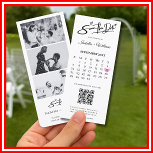 Spara datum fotoremsa Elegant QR-kod Bröllop