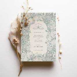 Spara datum Golden Lily Himlar Blue William Morris Inbjudningar