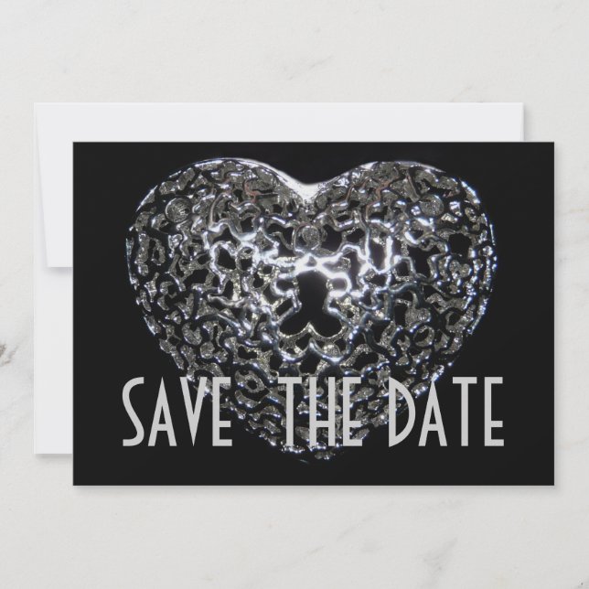 Spara datum - Gothic Metall Heart Jewel Datumet (Framsida)