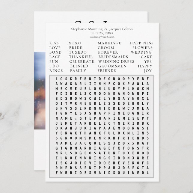 Spara datum - GR för den moderna fotosökningen i B Inbjudningar (Fram/baksida)