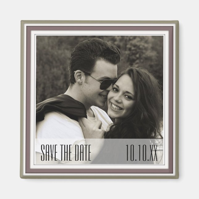 Spara datum Grönten Vin Magnet (Framsidan)