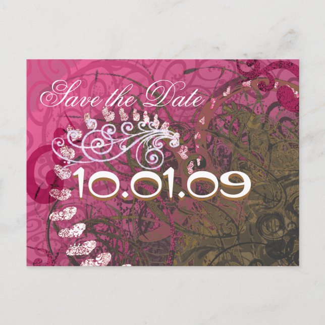 Spara datum Hallonhjärtan - - Meddelande Vykort (Framsida)