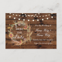 Spara datum Hösten i kärlek Bröllop Träkort