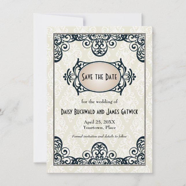 Spara datum i Art Deco Spara Datumet (Framsida)