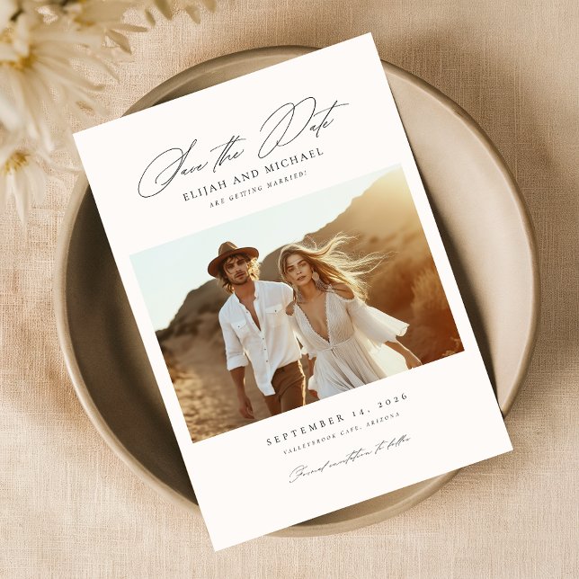 Spara datum i Boho | Eleganten Spara datum Inbjudningar (Skapare uppladdad)