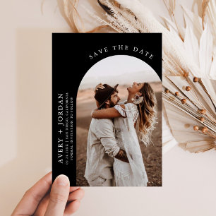 Spara datum i Modern Boho Minimalt fotokort Inbjudningar