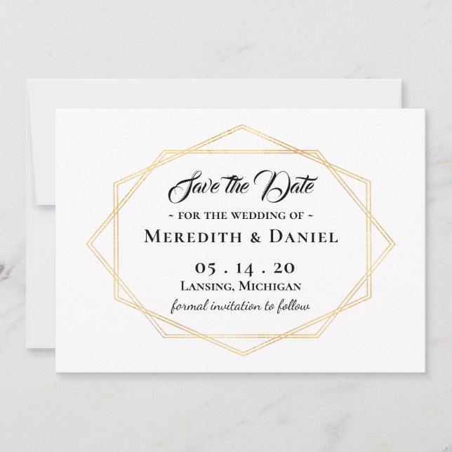 Spara datum i Modern Guld Ram Meddelande (Framsida)