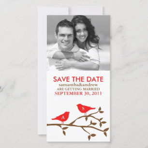 Spara datum i Monogrammed Love birds Datumet