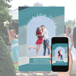 Spara datum i trender | Foto Teal Navy Blue Aqua Inbjudningar