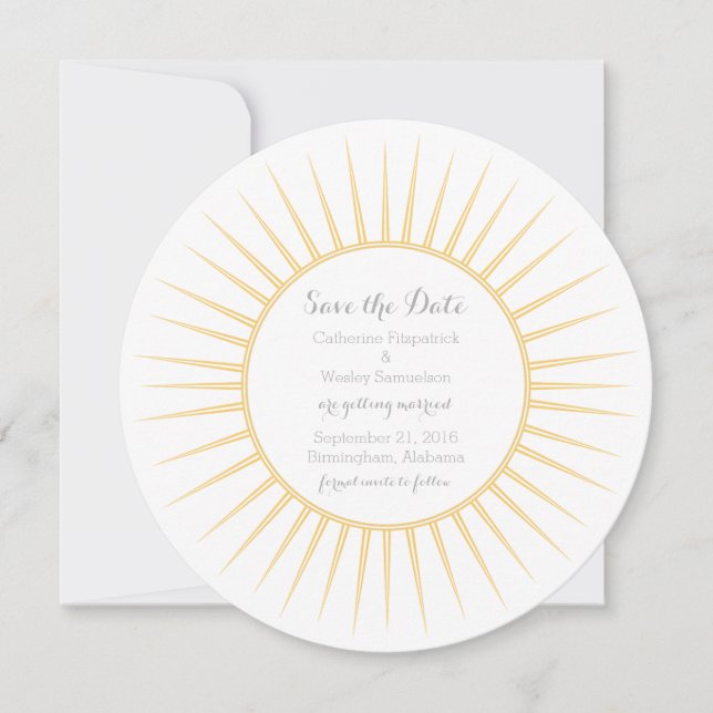 Spara datum Inbjudan i gult-deco (Framsida)