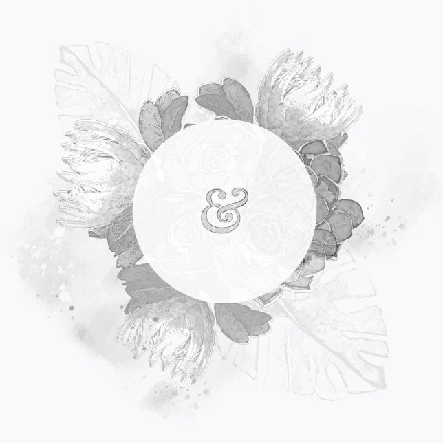 Spara datum-inbjudan till Protea och Växter Bröllo Inbjudningar (Skapare uppladdad)