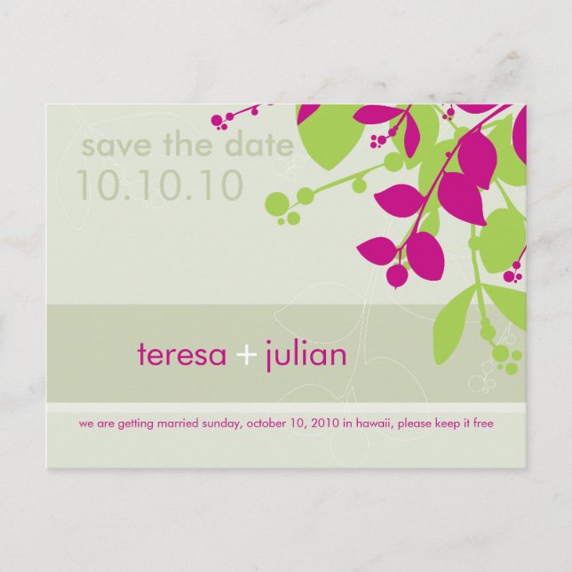 SPARA DATUM: Inbyggt 4 Meddelande Vykort (Framsida)