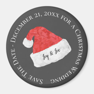 Spara datum/jul Bröllop/Santa Hat Magnet
