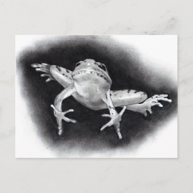SPARA DATUM: JUMPING FOR JOY: FROG IN PENCIL MEDDELANDE VYKORT (Framsida)