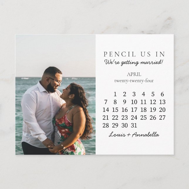 Spara datum kalender April 2024 Kalender Vykort (Framsida)