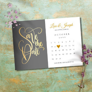 Spara datum kalender Guld Kärlek Hjärta Datumet